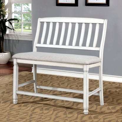 Kaliyah Transitional Antique White Counter Height Bench Model CM3194PBN by Furniture of America