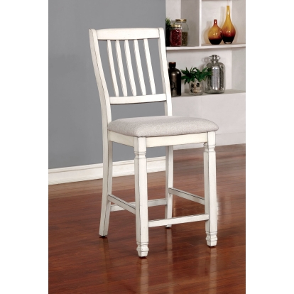 Kaliyah Transitional Antique White Counter Height Chair (Set of 2) Model CM3194PC-2PK by Furniture of America