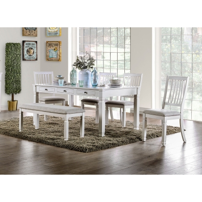 Kaliyah Transitional Antique White Dining Table Model CM3194T by Furniture of America