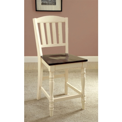 Harrisburg Transitional Vintage White/Dark Oak Counter Height Chair (Set of 2) Model CM3216PC-2PK by Furniture of America
