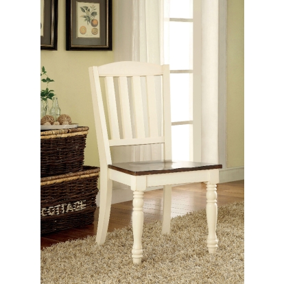 Harrisburg Transitional Vintage White/Dark Oak Side Chair (Set of 2) Model CM3216SC-2PK by Furniture of America