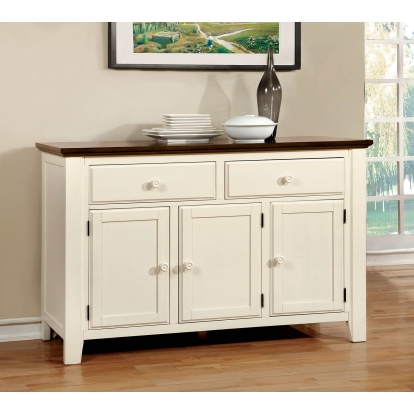 Harrisburg Transitional Vintage White/Dark Oak Server Model CM3216SV by Furniture of America