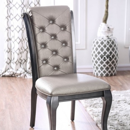 Furniture of America Amina Transitional Leatherette Solid with Wood Gray Side Chair (2-Ctn) Model CM3219GY-SC-2PK