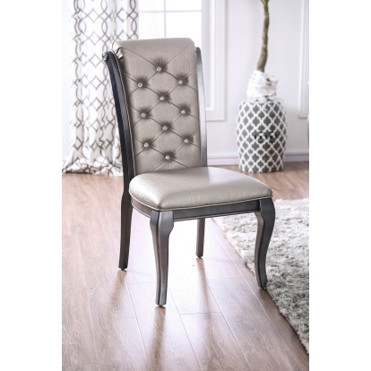 Amina Transitional Gray Side Chair (Set of 2) Model CM3219GY-SC-2PK by Furniture of America