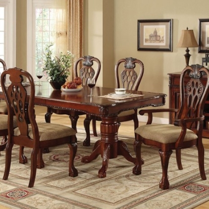 Furniture Of America Georgetown Traditional Solid Wood, Wood Veneer, Others Cherry Formal Dining Table | CM3222T-TABLE