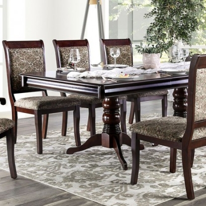 Furniture of America St. Nicholas Transitional Solid with Wood Veneer Antique Cherry Dining Table Model CM3224T-TABLE