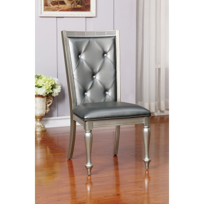 Sarina Transitional Silver Side Chair (Set of 2) Model CM3229SC-2PK by Furniture of America
