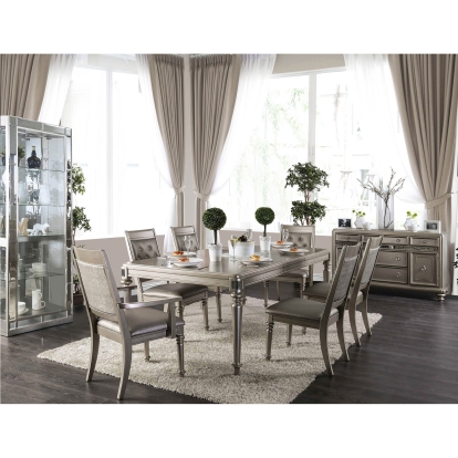 Xandra Transitional Champagne 7 Piece Dining Table Set (Includes 2 Arm Chairs & 4 Side Chairs) Model CM3239T-7PC by Furniture of America
