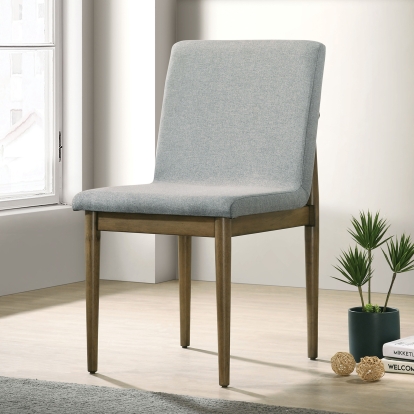 St Gallen Mid-Century Modern Natural Tone/Light Gray Side Chair (Set of 2) Model CM3244NT-SC-2PK by Furniture of America