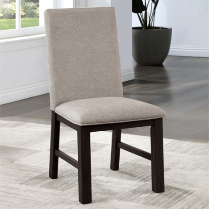 Furniture of America Umbria Transitional Solid with Wood Veneer Antique Black-Gray Side Chair Model CM3252BK-SC-2PK