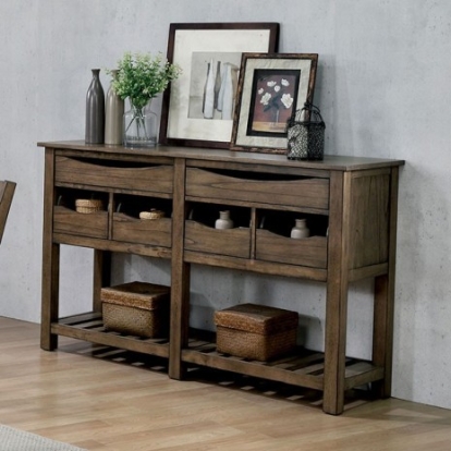 Furniture Of America Benllech Rustic Solid Wood, Wood Veneer, Others Light Oak Server | CM3309SV
