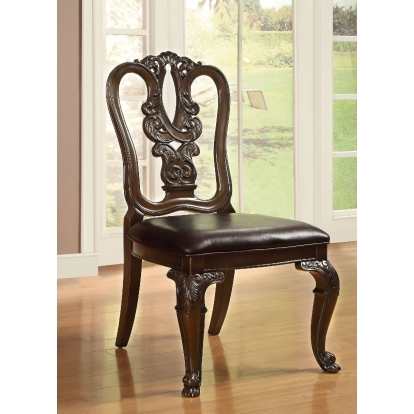 Bellagio Traditional Brown Cherry/Dark Brown Wooden Side Chair (Set of 2) Model CM3319W-SC-2PK by Furniture of America