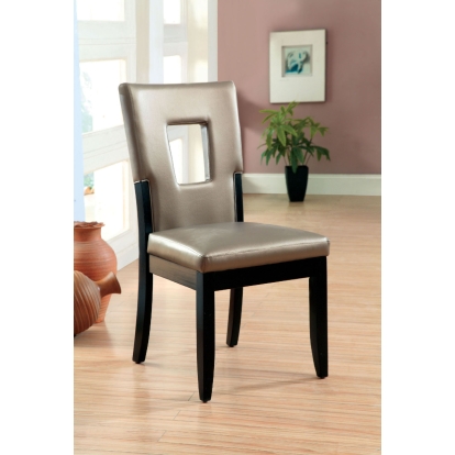 Evant Contemporary Black/Silver Side Chair (Set of 2) Model CM3320SC-2PK by Furniture of America