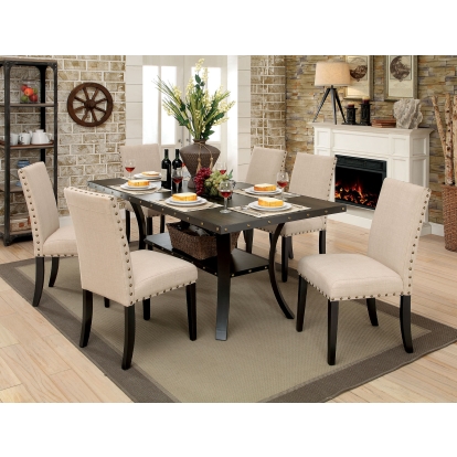 Kaitlin Industrial Light Walnut/Beige Dining Table Model CM3323T-TABLE by Furniture of America