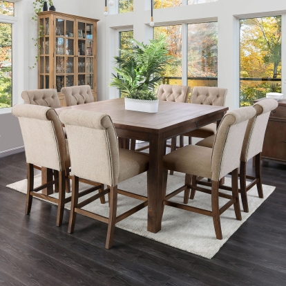 Sania Rustic Oak 7 Piece Counter Height Dining Table Set Model CM3324A-PT-54-7PC by Furniture of America