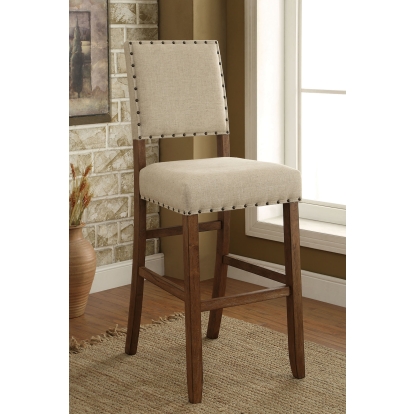 Sania Rustic Oak Bar Chair (Set of 2) Model CM3324BC-2PK by Furniture of America