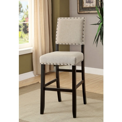 Sania Rustic Antique Black/Beige Bar Chair (Set of 2) Model CM3324BK-BC-2PK by Furniture of America