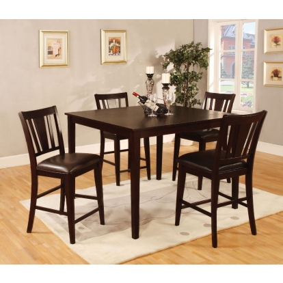 Bridgette Transitional Espresso 5 Piece Square Counter Height Table Set Model CM3325PT-5PK by Furniture of America