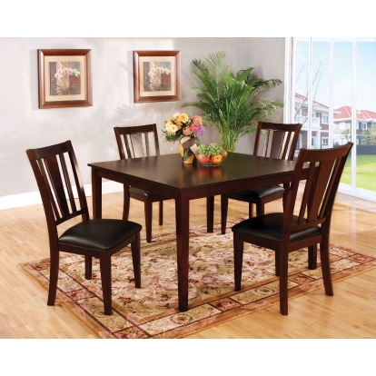 Bridgette Transitional Espresso 5 Piece Dining Table Set Model CM3325T-5PK by Furniture of America
