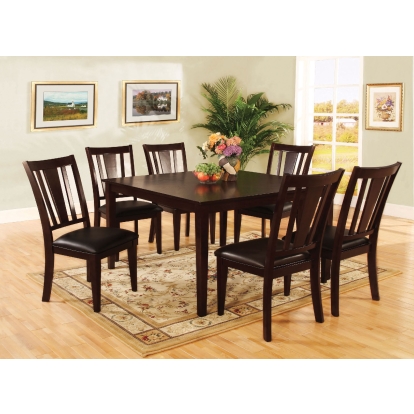 Bridgette Transitional Espresso 7 Piece Sq. Dining Table Set Model CM3325T-7PC by Furniture of America