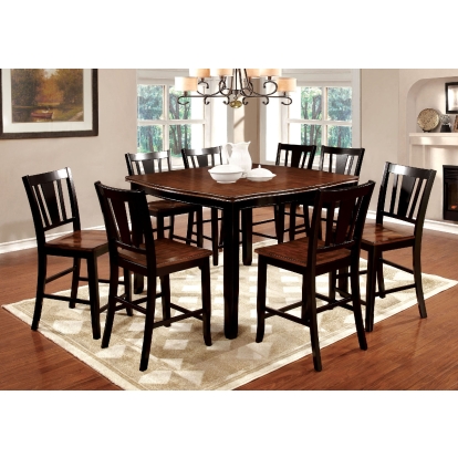 Dover Transitional Black/Cherry 7 Piece Counter Height Dining Table Set Model CM3326BC-PT-7PC by Furniture of America