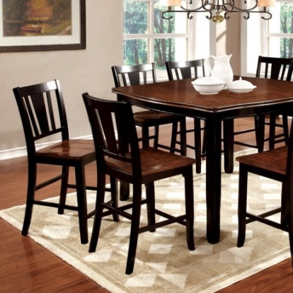 Furniture Of America Dover Transitional Solid Wood, Wood Veneer, Others Black/Cherry Counter Ht. Table | CM3326BC-PT