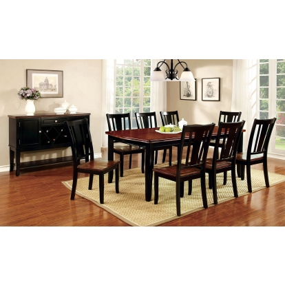 Dover Transitional Black/Cherry 7 Piece Dining Table Set Model CM3326BC-T-7PC by Furniture of America