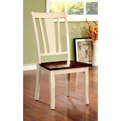Dover Transitional Vintage White/Cherry Side Chair (Set of 2) Model CM3326WC-SC-2PK by Furniture of America