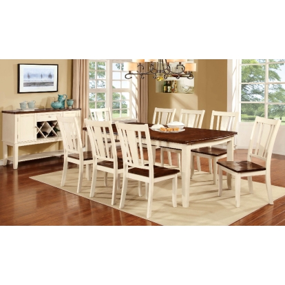 Dover Transitional Vintage White/Cherry 7 Piece Dining Table Set Model CM3326WC-T-7PC by Furniture of America