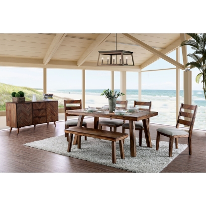 Signe Rustic Light Oak 6 Piece Dining Table Set Model CM3346T-6PC by Furniture of America