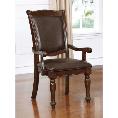 Alpena Transitional Brown Cherry/Espresso Arm Chair (Set of 2) Model CM3350AC-2PK by Furniture of America