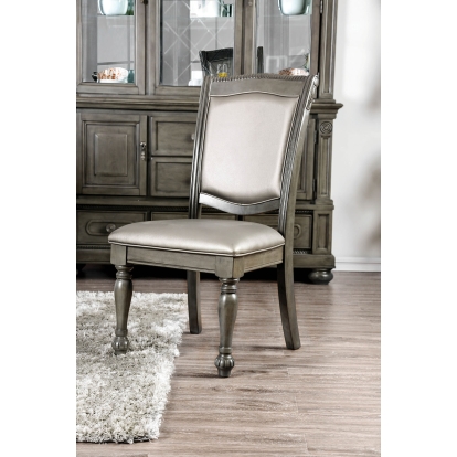 Alpena Transitional Gray/Silver Side Chair (Set of 2) Model CM3350GY-SC-2PK by Furniture of America