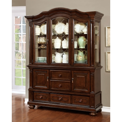 Alpena Transitional Brown Cherry Hutch & Buffet Model CM3350HB-SET by Furniture of America
