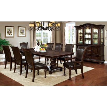Alpena Transitional Brown Cherry 7 Piece Dining Table Set (Includes 2 Arm Chairs & 4 Side Chairs) Model CM3350T-7PC by Furniture of America