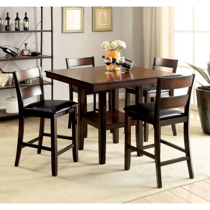 Norah Transitional Antique Brown Cherry 5 Piece Counter Height Table Set Model CM3351PT-5PK by Furniture of America