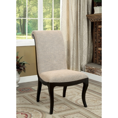 Ornette Transitional Espresso/Beige Side Chair (Set of 2) Model CM3353SC-2PK by Furniture of America