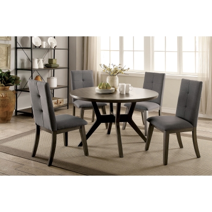 Abelone Rustic Gray 5 Piece Round Dining Table Set Model CM3354GY-RT-5PC by Furniture of America