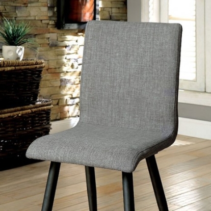 Furniture of America Vilhelm Mid-Century Modern Linen-Like Metal Gray Side Chair (2-Box) Model CM3360SC-2PK