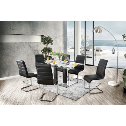 Richfield Contemporary Black/Chrome Dining Table Model CM3362BK-T-TABLE by Furniture of America