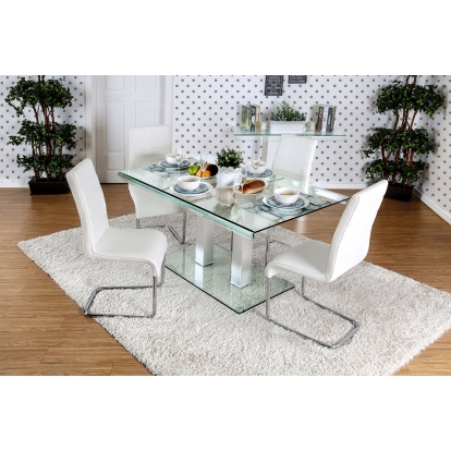 Richfield Contemporary Silver/Chrome Dining Table Model CM3362T-TABLE by Furniture of America