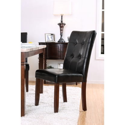 Marstone Transitional Brown Cherry/Black Side Chair (Set of 2) Model CM3368SC-2PK by Furniture of America