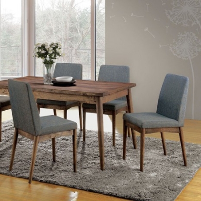 Furniture of America Eindride Rustic Fabric Melamine Solid with Wood Natural Tone-Gray Dining Table Model CM3371T