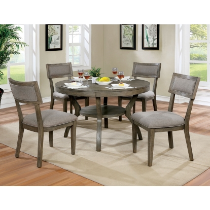 Leeds Rustic Gray Round Dining Table Model CM3387RT by Furniture of America