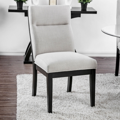 Jasmin Contemporary Black/White Side Chair (Set of 2) Model CM3393SC-2PK by Furniture of America