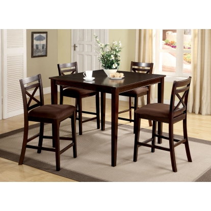 Weston Transitional Espresso 5 Piece Counter Height Table Set Model CM3400PT-5PK by Furniture of America