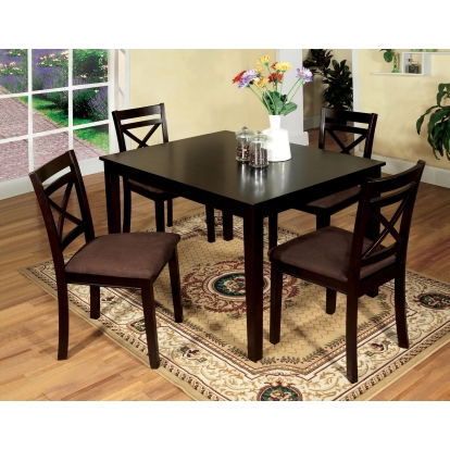 Weston Transitional Espresso 5 Piece Dining Table Set Model CM3400T-5PK by Furniture of America