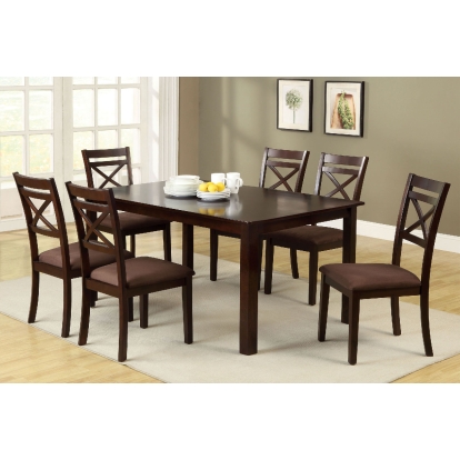 Weston Transitional Espresso 7 Piece Dining Table Set Model CM3400T-7PK by Furniture of America
