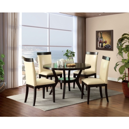 Downtown Transitional Espresso Round Dining Table Model CM3424T by Furniture of America