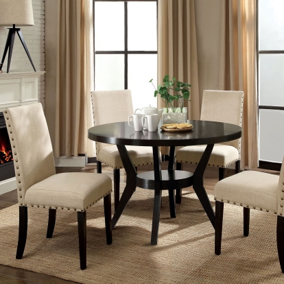 Downtown Transitional Espresso/Ivory 5 Piece Dining Table Set Model CM3424T-3323SC-5PC by Furniture of America