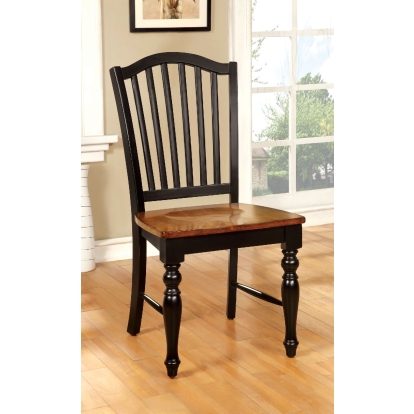 Mayville Transitional Black/Antique Oak Side Chair (Set of 2) Model CM3431SC-2PK by Furniture of America